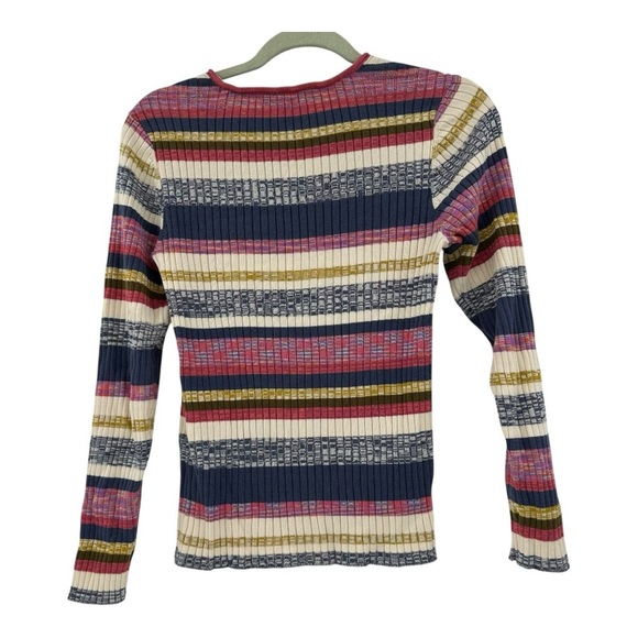 Sundance Catalog Striped Multicolor Ribbed Women's Top Size PS - Picture 2 of 5